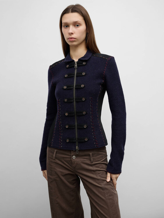 Merino Wool Zip Up Jacket 