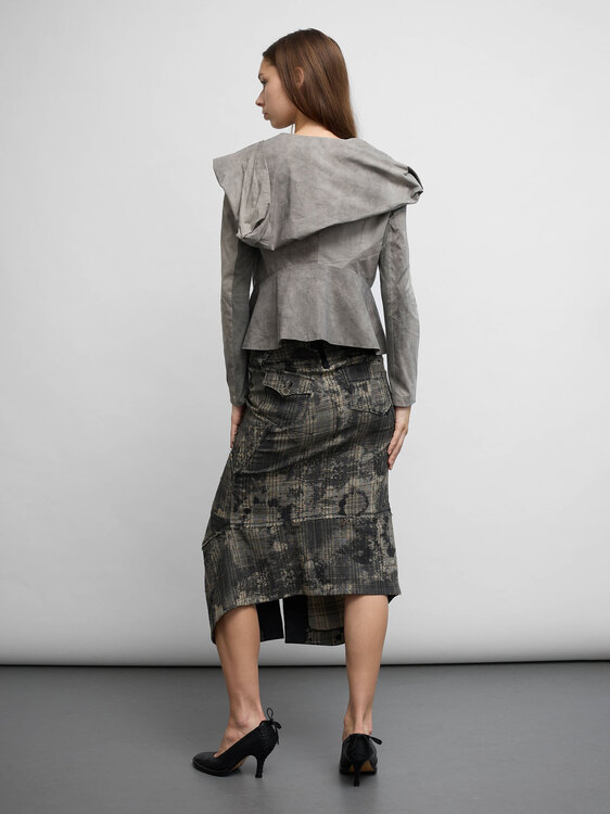 Deconstructed Checked Skirt 