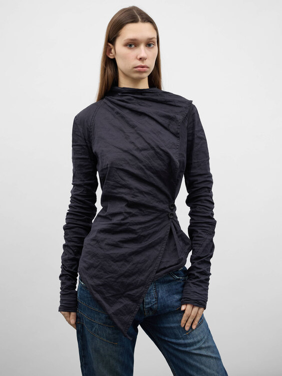 Michko Koshino Asymmetrical Wrap Shirt 
