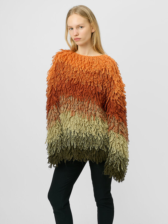 Multicolour Knitted Fuzzy Jumper 