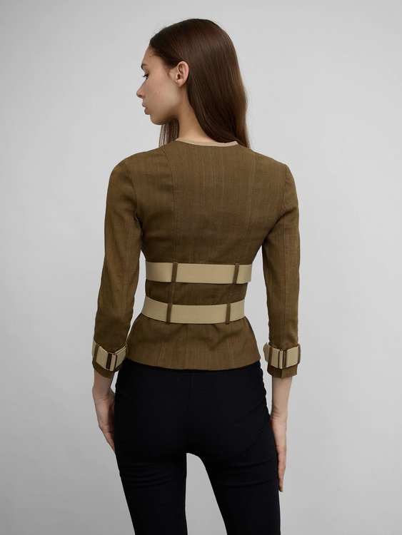 Plein Sud Linen Corset Blazer 