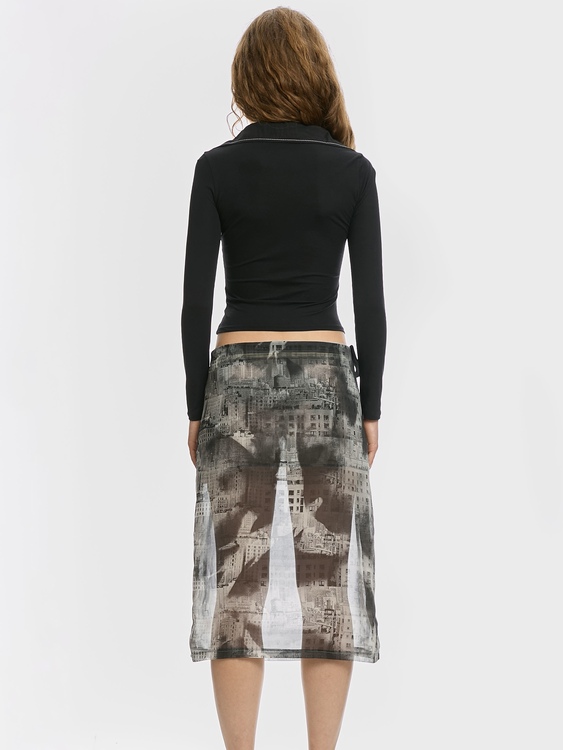 E-Play Chiffon Midi Skirt 