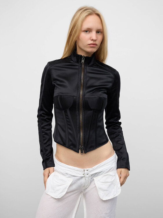 Extē Black Satin Corset Top 