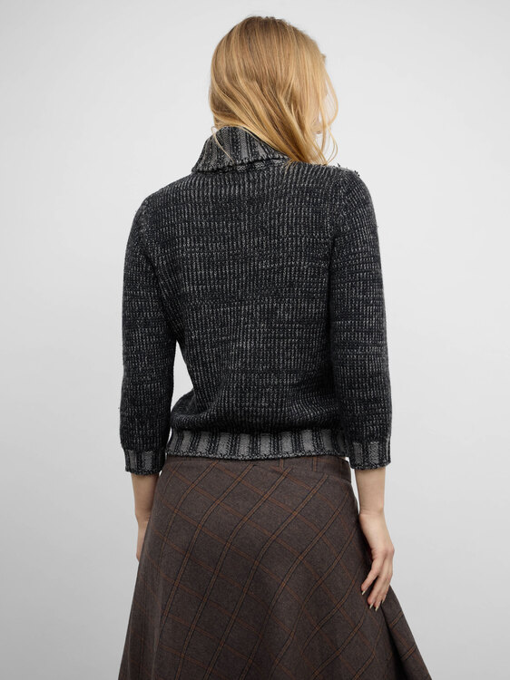 Melange-Knit Turtleneck Jumper 