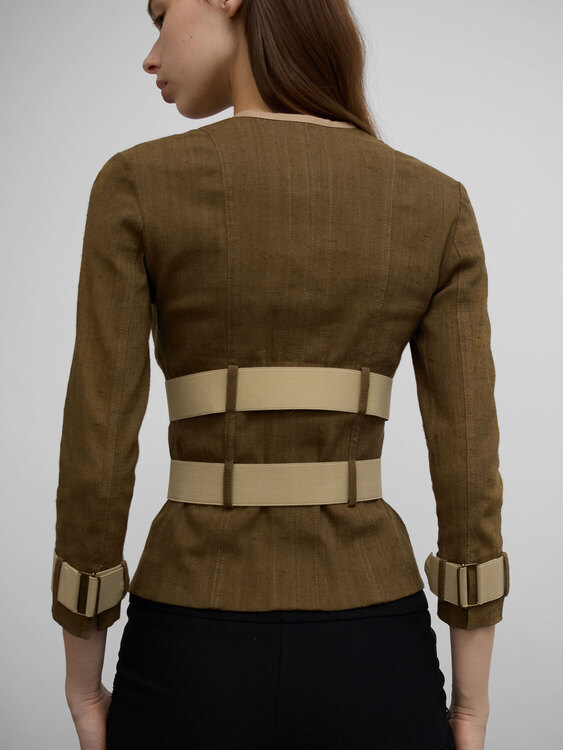 Plein Sud Linen Corset Blazer 