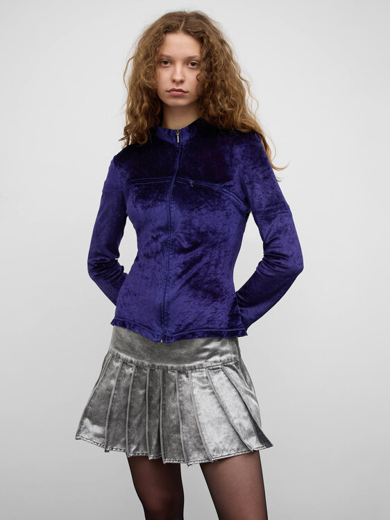 Extē Blue Velvet Cardigan 