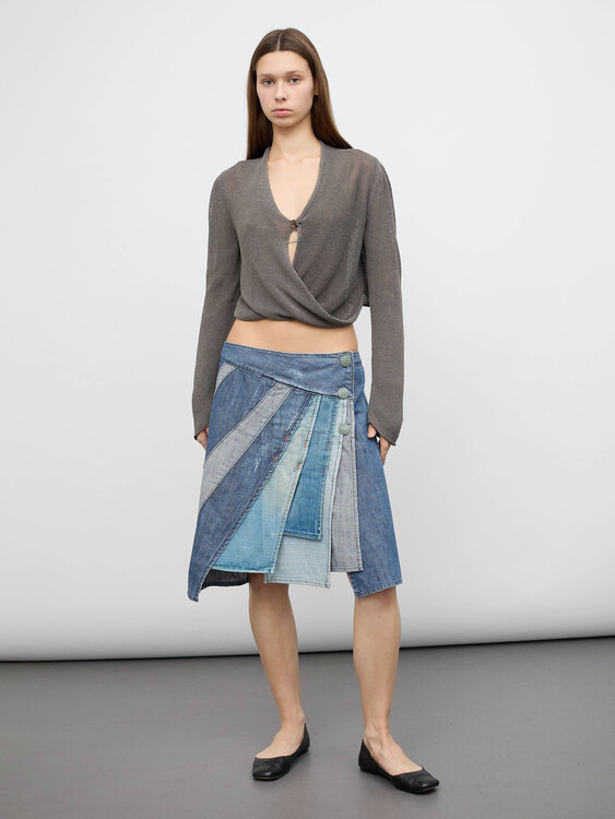 Michiko Koshino Denim Midi Skirt 