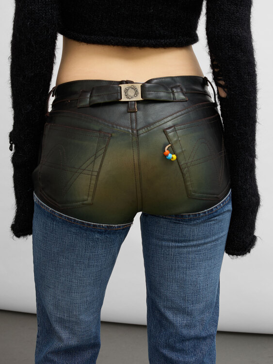 Nolita Leather And Denim Trousers 