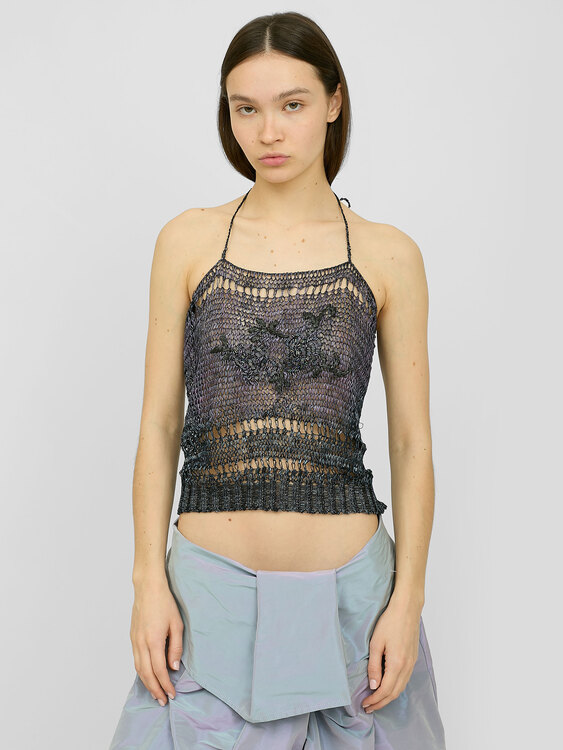 Open-Knit Halter Top 