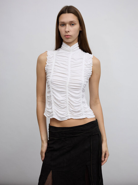 Gathered Mock Neck Top 