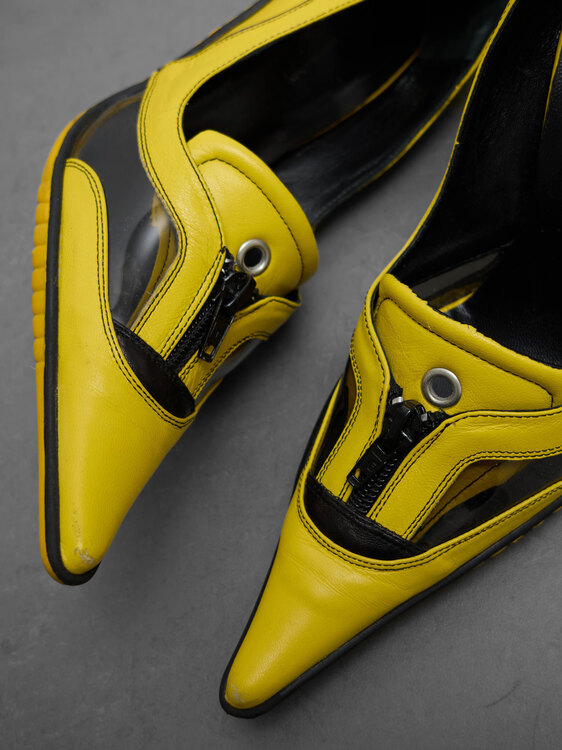 Black and Yellow Pumps 