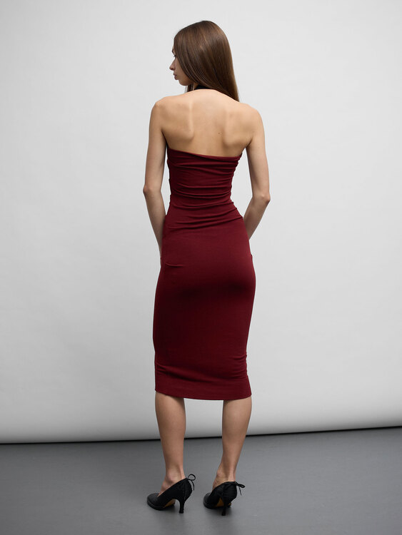 Plein Sud Gathered Midi Dress 