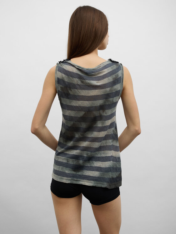 Striped Knit Sleeveless Top 