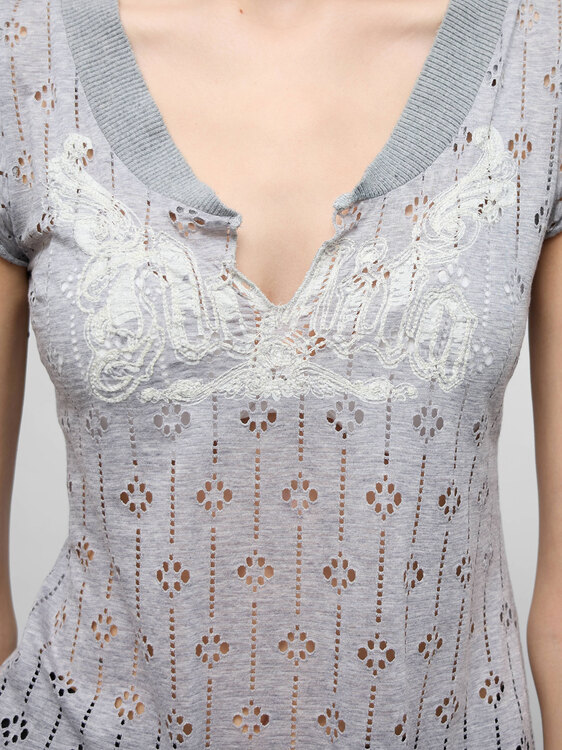 Nolita Gray Open Knit Vest 