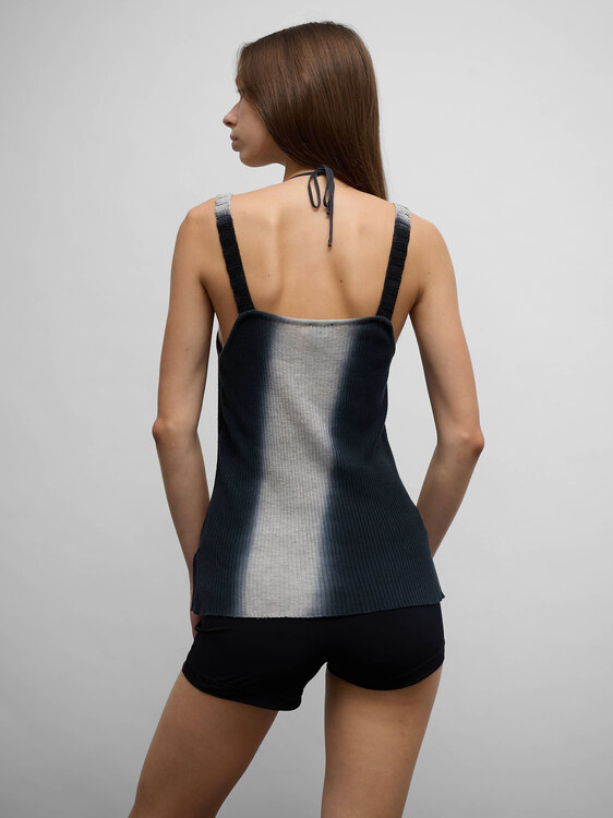 Black And Grey Knitted Top 