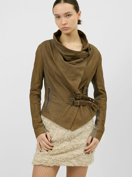 Asymmetric Leather Jacket 