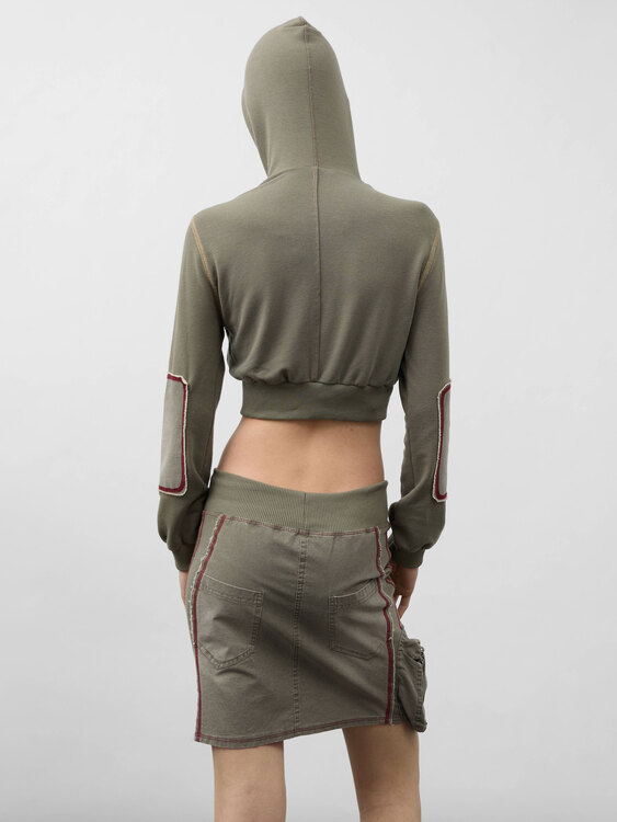 Washed Effect Hoodie And Skirt Set 