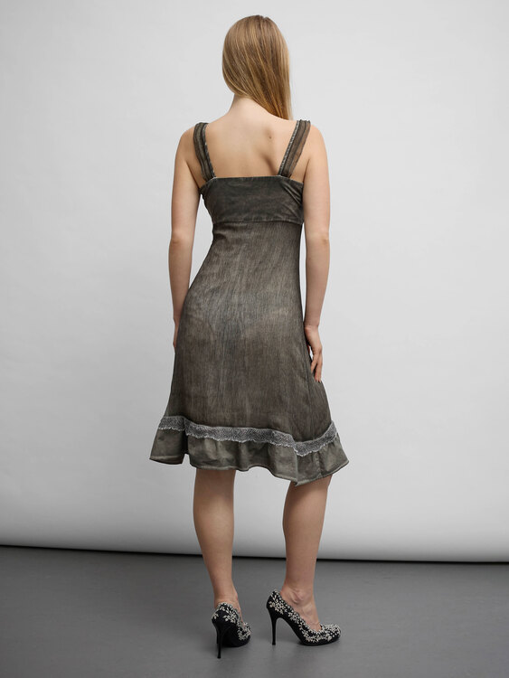 Washed Effect Midi Dress 