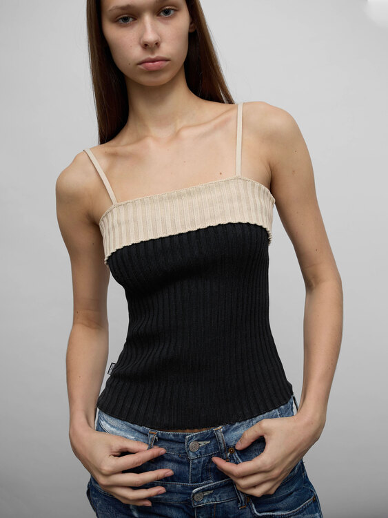 Moschino Ribbed Knit Camisole Top 