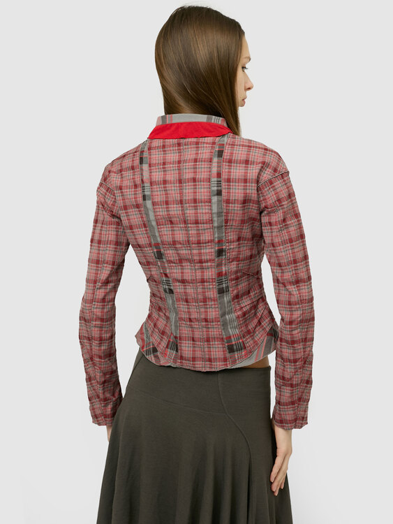 Patchwork Button Up Shirt 