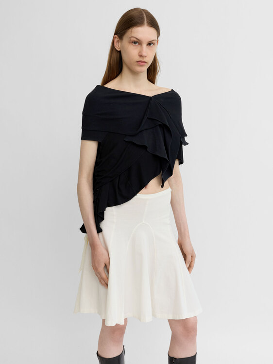 Asymmetrical Layered Cropped Top 