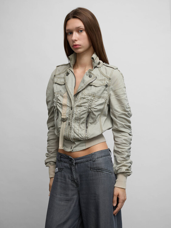 Gathered Zip Up Jacket 