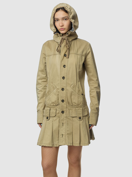 Diesel Beige Hooded Coat 
