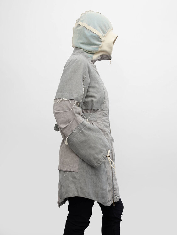 Michiko Koshino Canvas Patchwork Coat 