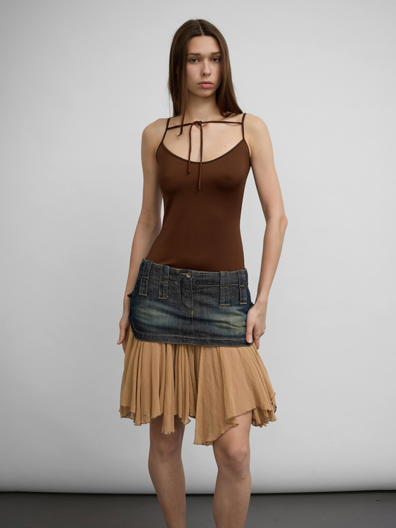 Plein Sud Bondage Midi Skirt 