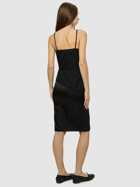 Black Bustier Midi Dress 