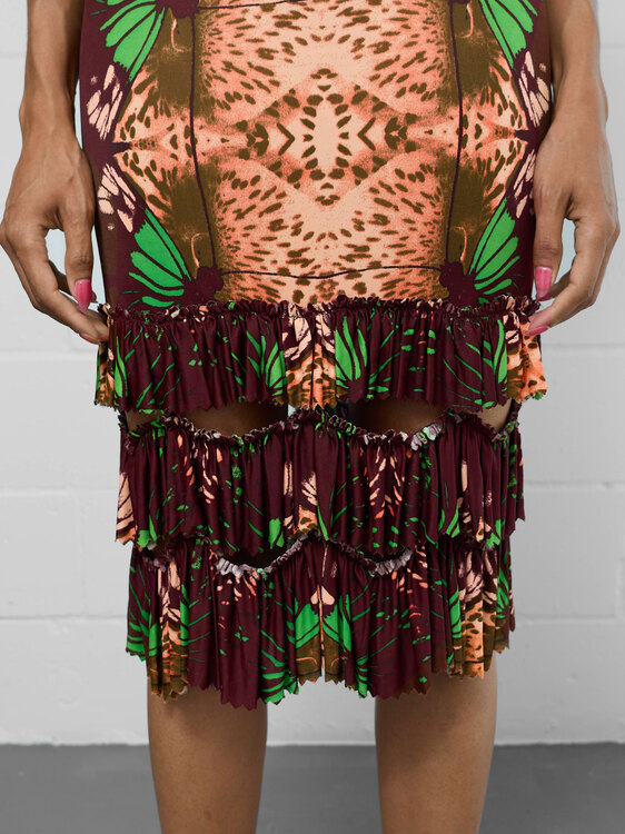 Gaultier Butterfly Print Skirt 