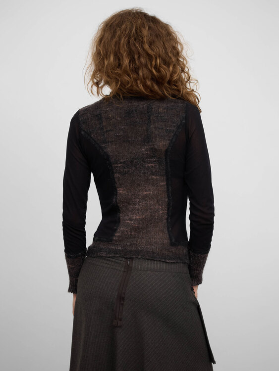 Mesh And Knit Blouse 