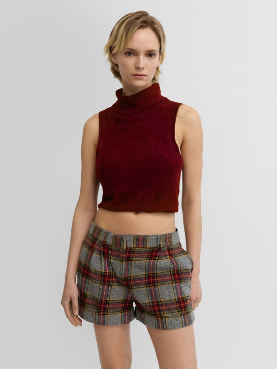Sarah Pacini Backless Turtleneck Top 