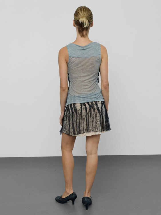 Grey Layered Sleeveless Top 