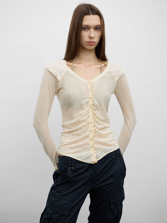 Girbaud Gathered Cardigan 