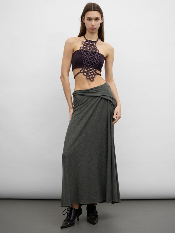 Grey Jersey Maxi Skirt 