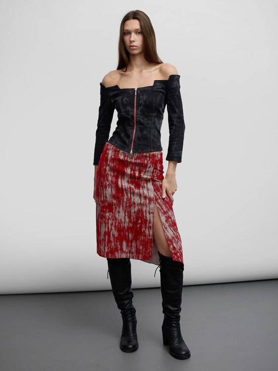 Extē Asymmetrical Midi Skirt 