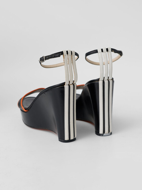 Y-3 Leather Wedge Sandals 