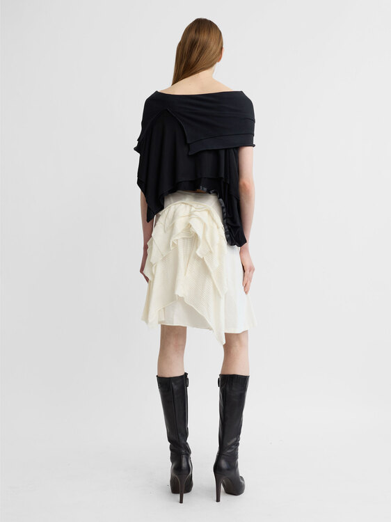 Asymmetrical Layered Cropped Top 