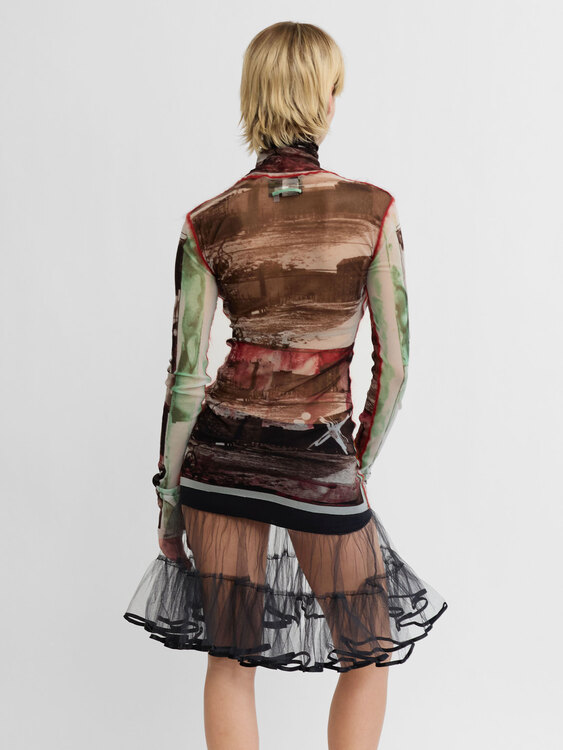 Gaultier Mesh Turtleneck Top 