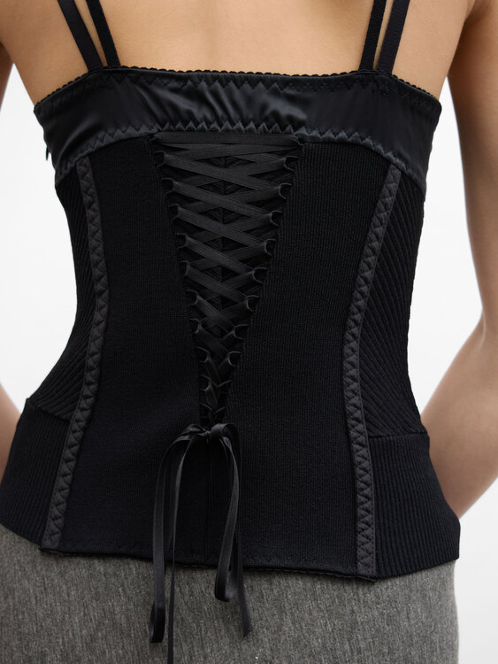 Black Knitted Bustier 