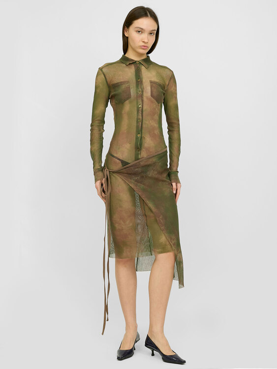 Plein Sud Tie-Dye Effect Midi Dress 