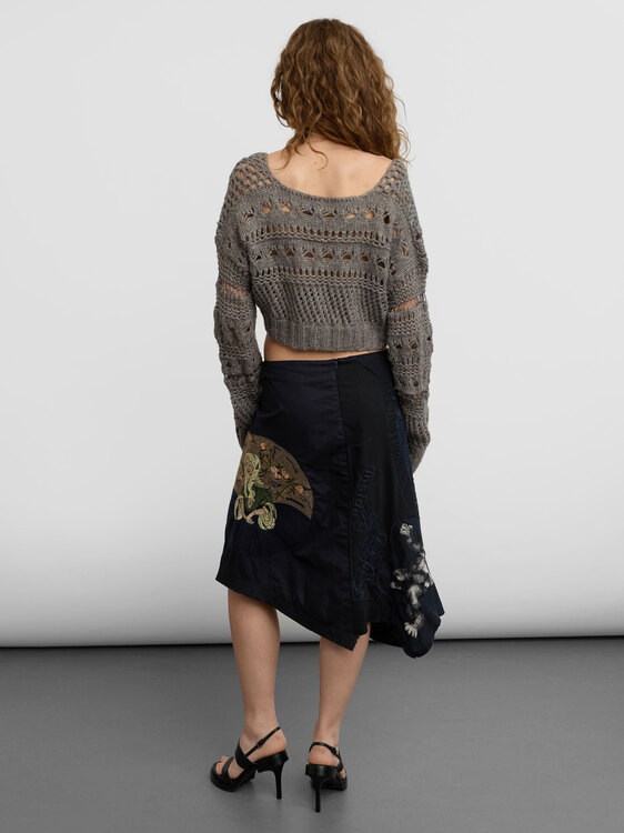 E-Play Embroidered Midi Skirt 
