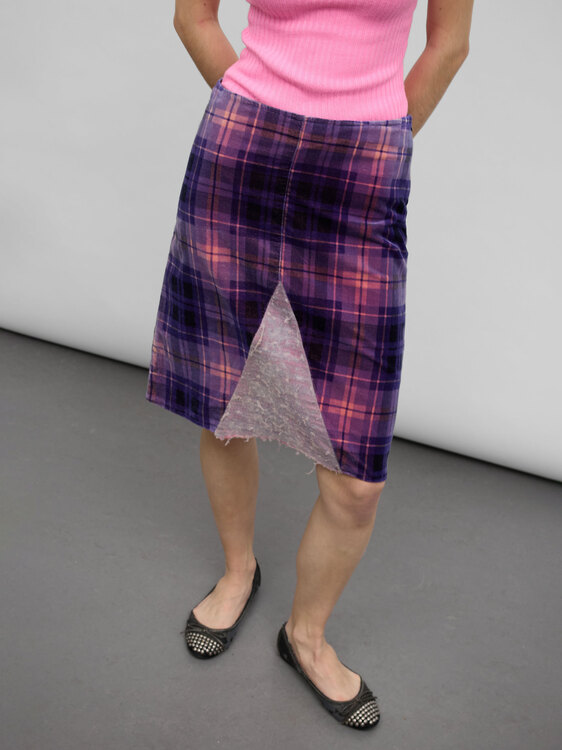 E-Play Chequered Midi Skirt 