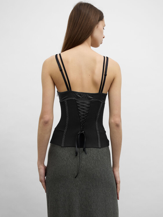 Black Knitted Bustier 