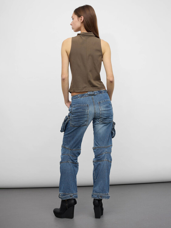 Blue Denim Cargo Trousers 