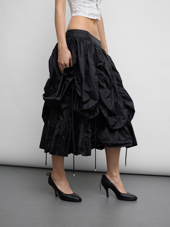 Stefanel Gathered Nylon Skirt 