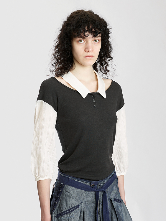 Cop Copine Detachable Collar Top 
