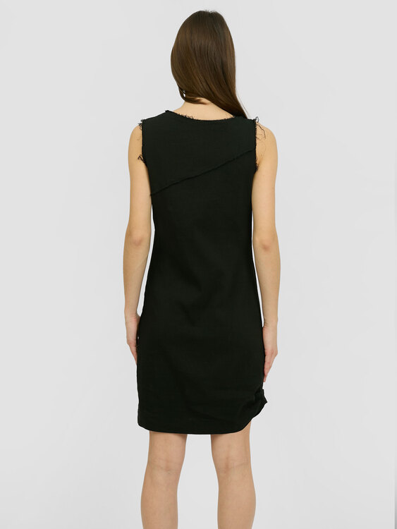 Asymmetrical Neckline Midi Dress 