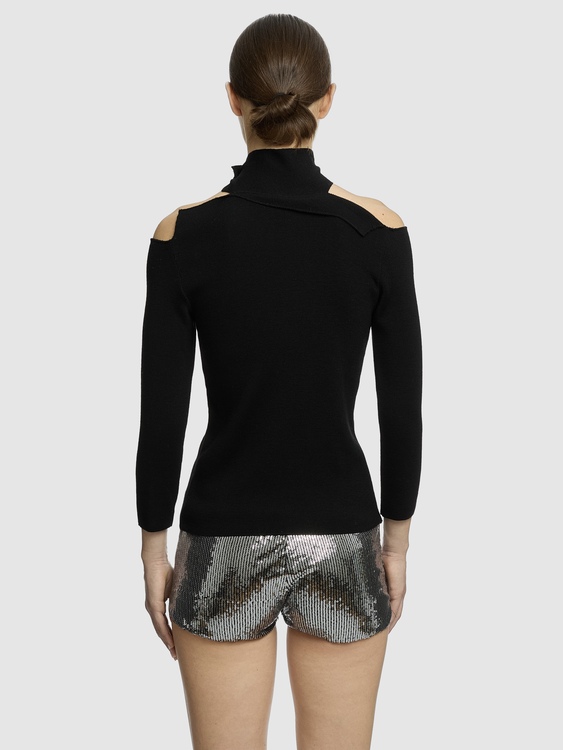 Knitted Cold Shoulder Jumper 